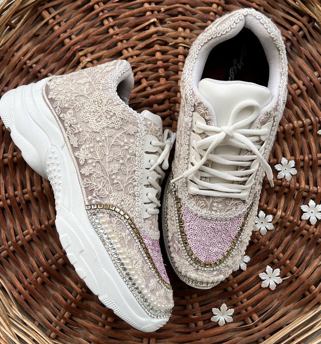 Lywire Premium Handcrafted Lavender Sneakers β Perfect for Brides & Bridesmaids