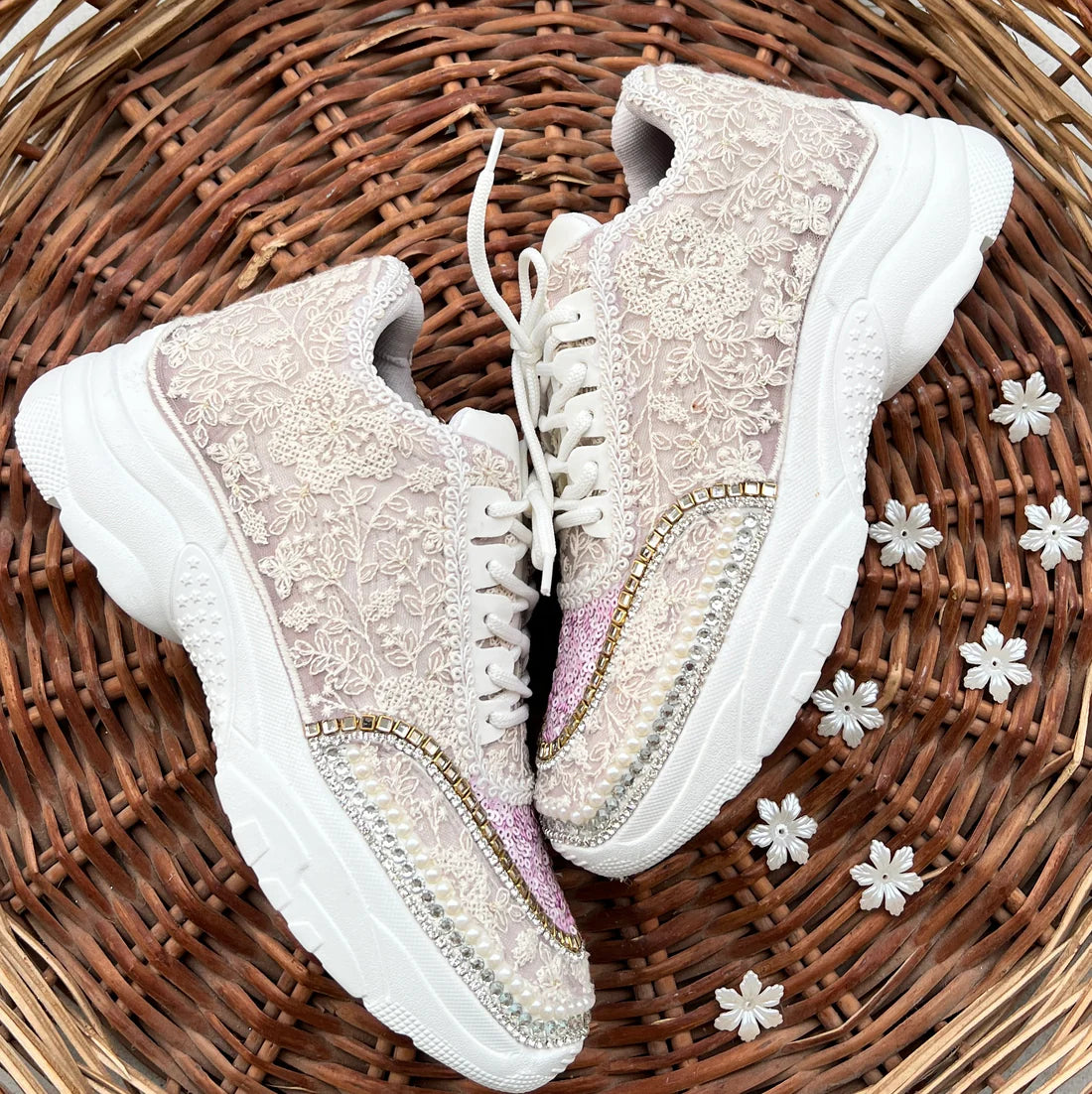 Lywire Premium Handcrafted Lavender Sneakers β Perfect for Brides & Bridesmaids