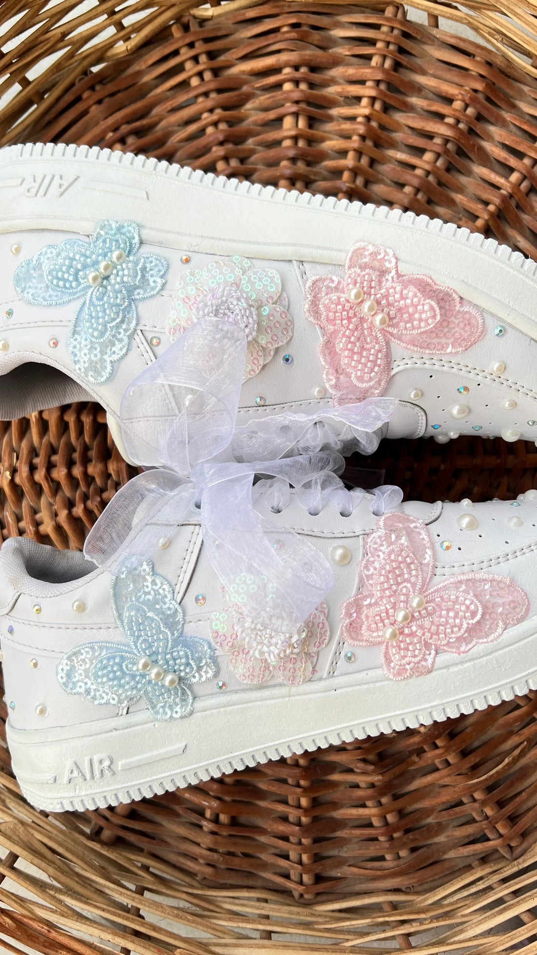 Lywire Luxe White Pearl Bridal Sneakers β Handcrafted with Silver Touch for the Big Day!