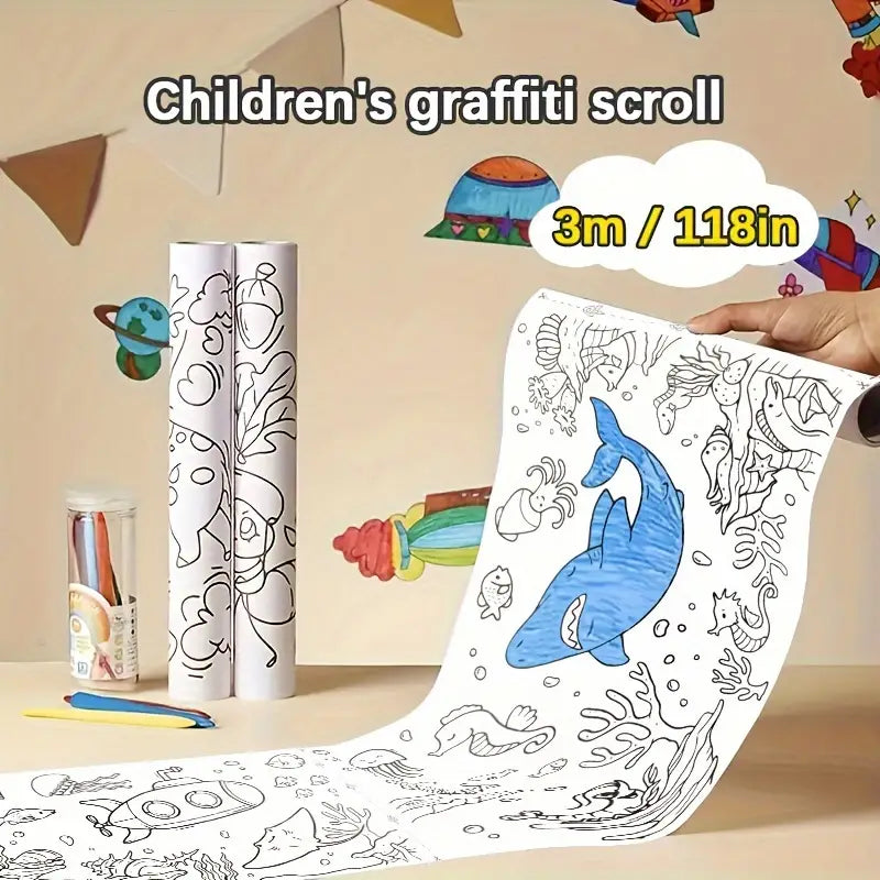 Re-Usable Re-Stick Doodle Art Drawing Roll