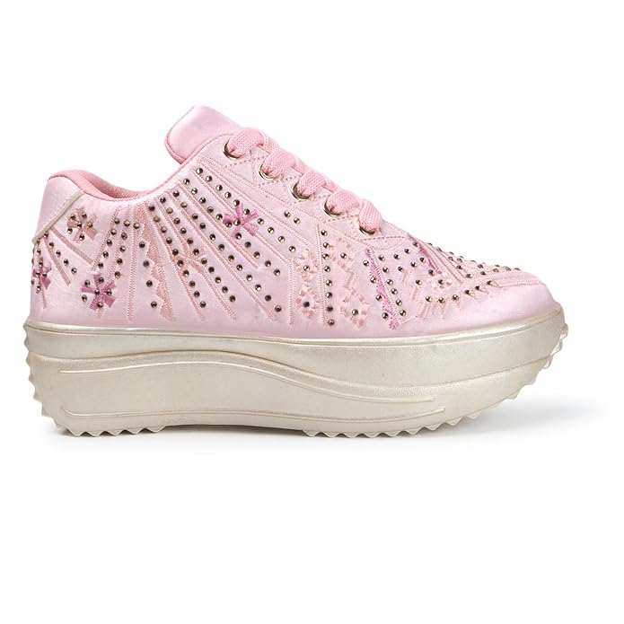 Lywire Premium Wedding Party Pink Sneakers for Women β Shine Bright!