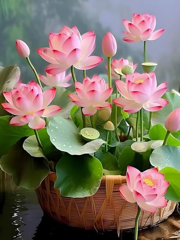 Lywire Elite Bonsai Lotus Flower Seeds β Authentic & Vibrant Blooms