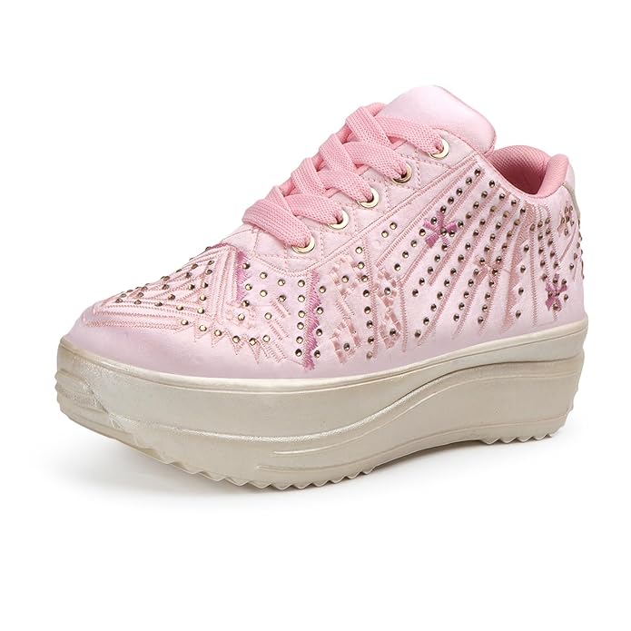 Lywire Premium Wedding Party Pink Sneakers for Women β Shine Bright!