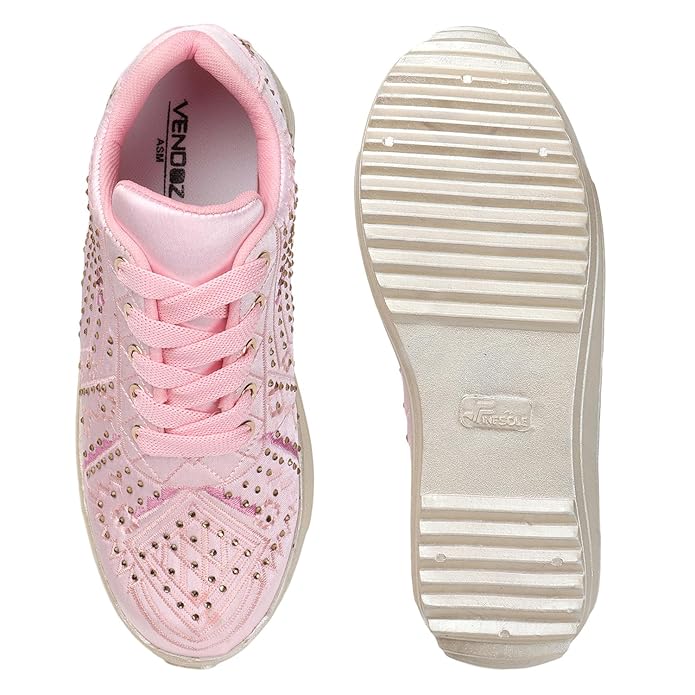 Lywire Premium Wedding Party Pink Sneakers for Women β Shine Bright!