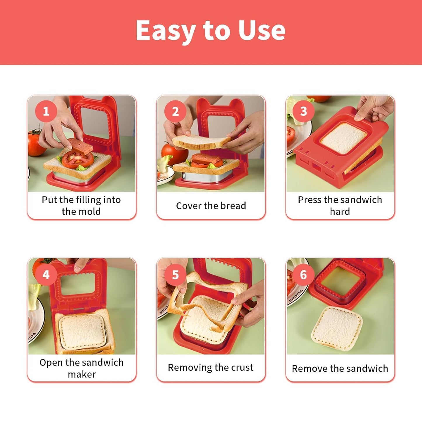 Lywire™ Sandwich Cutters (Pack of 2): Perfect Shapes, Every Time!