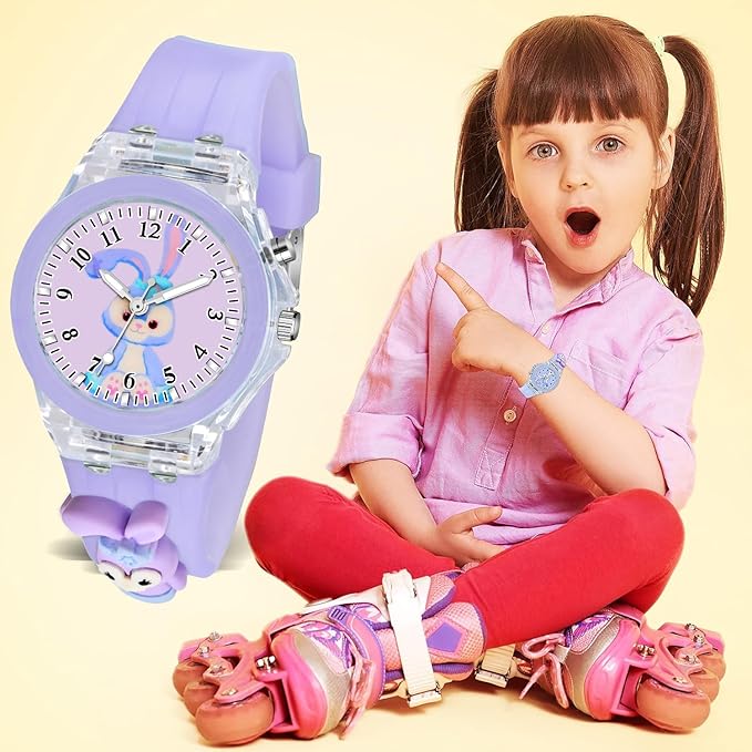 Lywire Original Multicolor 3D Cartoon Lighting Watch for Kids β Premium Silicone Strap & Analog Display! π§ΈπΆ