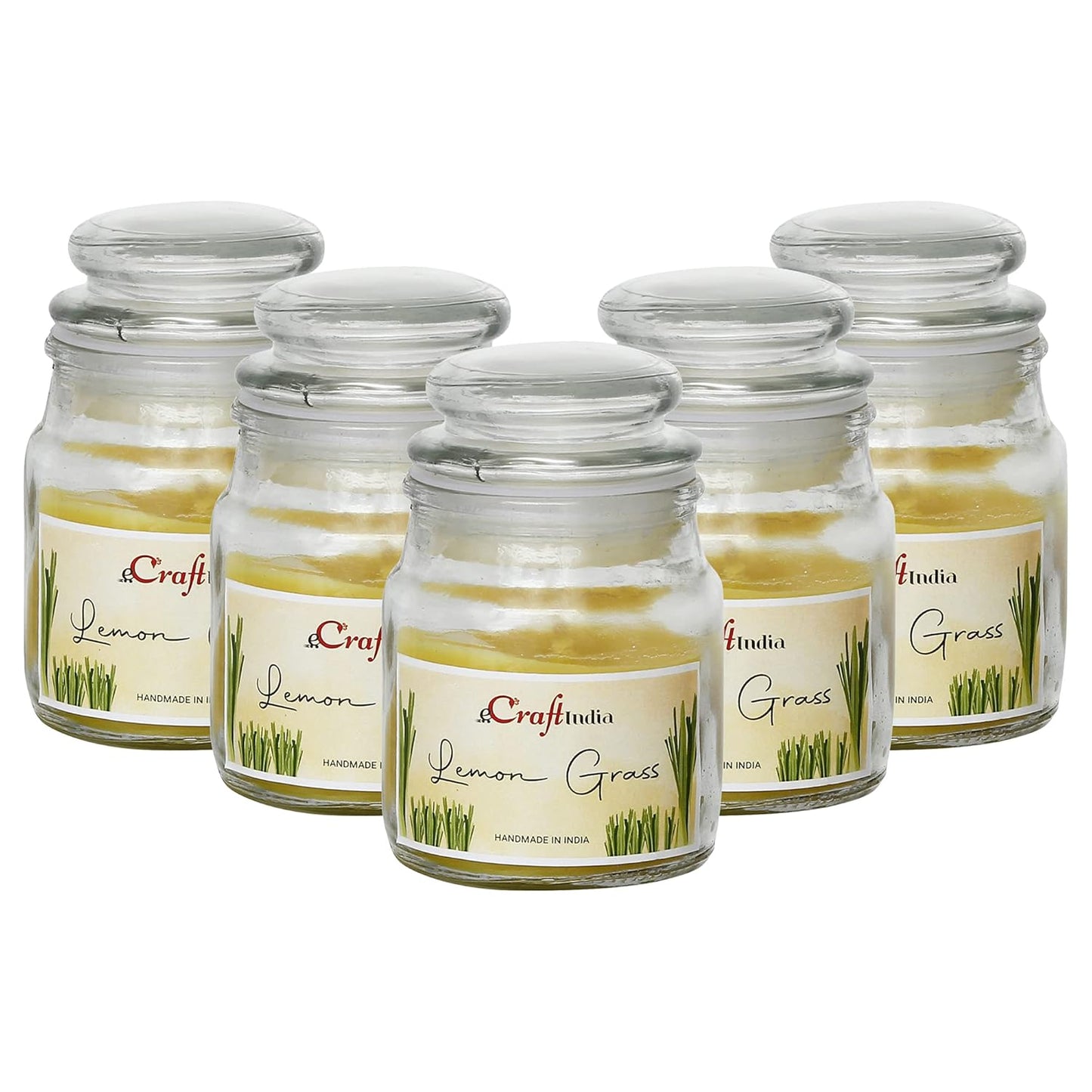 Lywire™ 🕯️ Original Lemongrass Fragrance Mini Jar Candle Set of 5 – Luxury in Every Burn