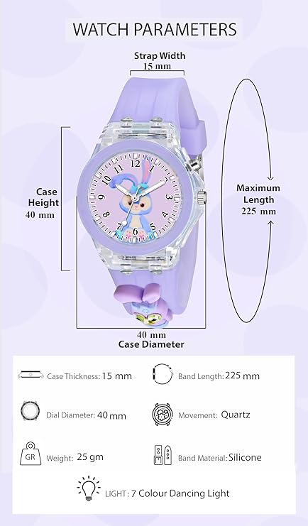 Lywire Original Multicolor 3D Cartoon Lighting Watch for Kids β Premium Silicone Strap & Analog Display! π§ΈπΆ