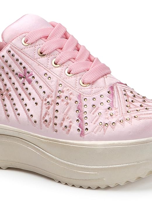 Lywire Premium Wedding Party Pink Sneakers for Women β Shine Bright!
