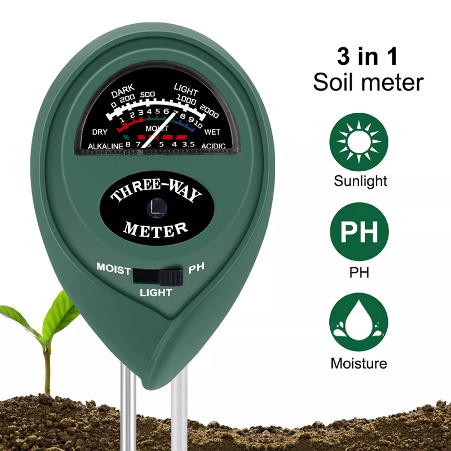 Lywire Premium 3-in-1 Soil Tester β High-Quality pH Meter & Moisture Sensor for Indoor & Outdoor Gardening π±πΏ