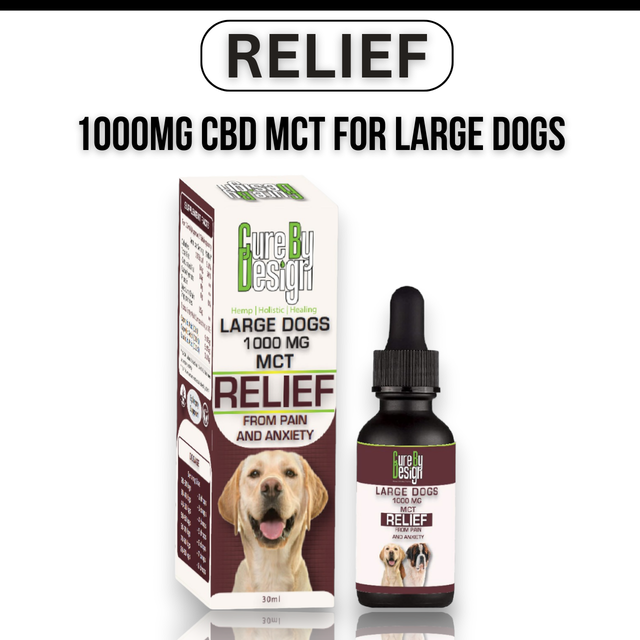 Lywire Relief 1000mg CBD MCT for Large Dogs