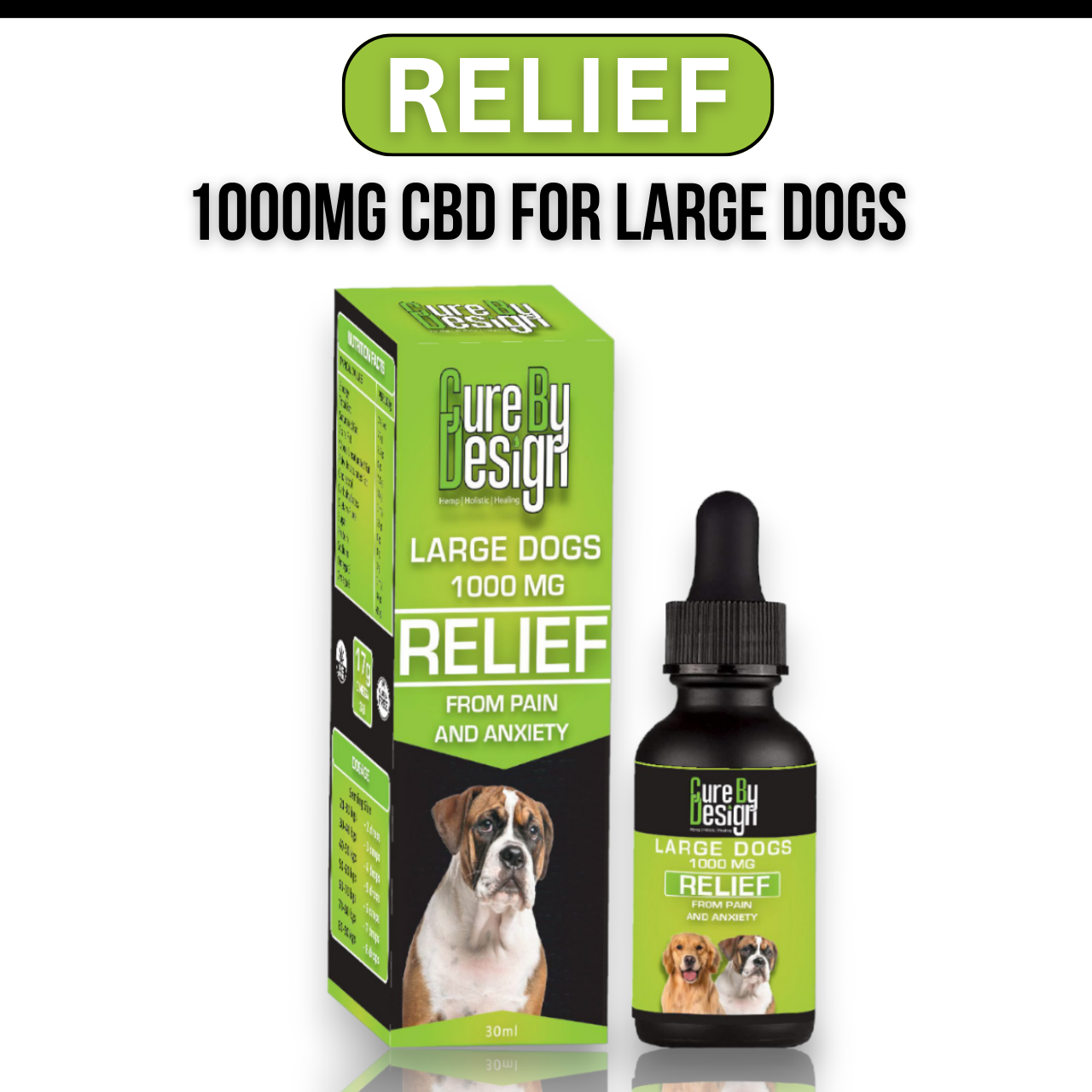 Lywire Relief 1000mg CBD Oil for Large Dogs