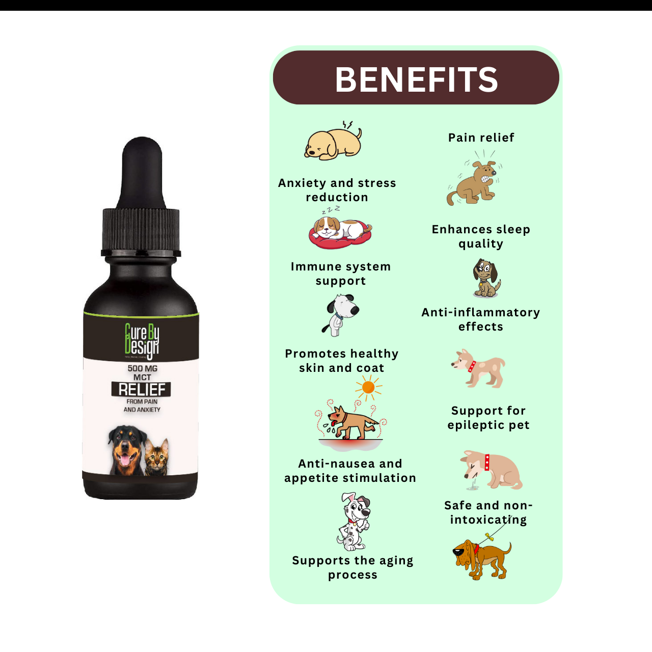 Lywire Relief 500mg CBD MCT Oil for Cats & Dogs