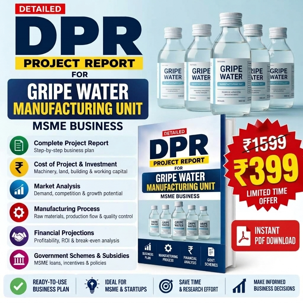 GRIPE WATER MANUFACTURING UNIT DETAILED PROJECT REPORT(DPR)