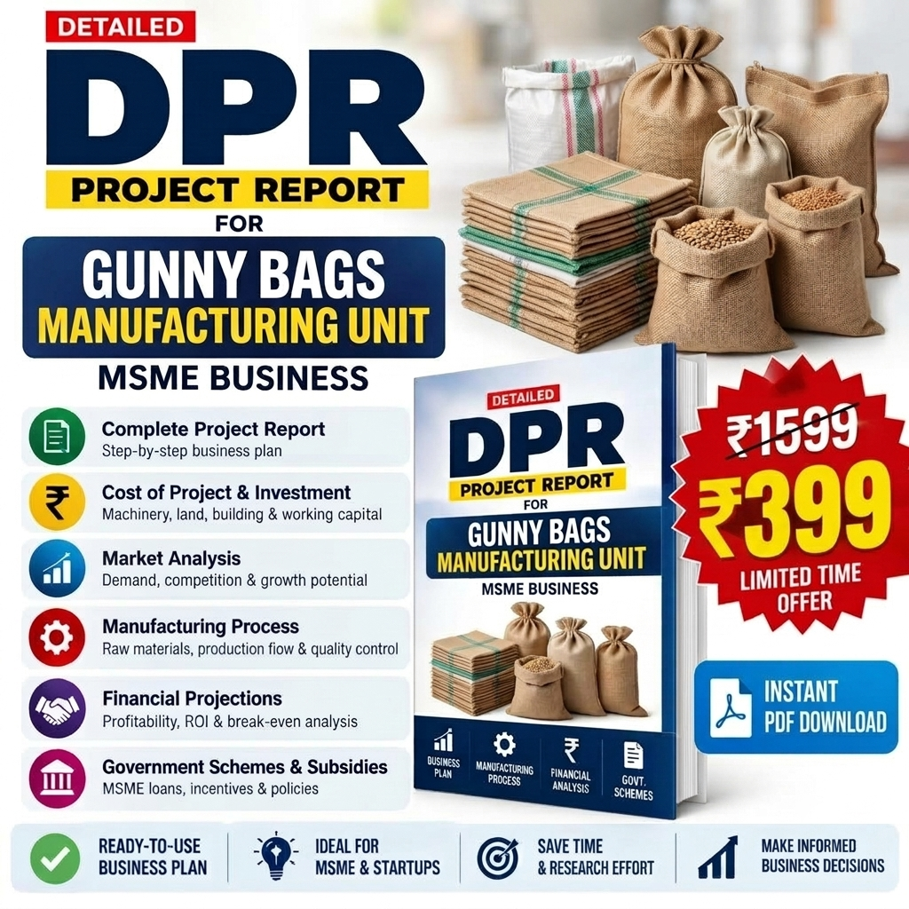 GUNNY BAGS MANUFACTURING UNIT DETAILED PROJECT REPORT(DPR)