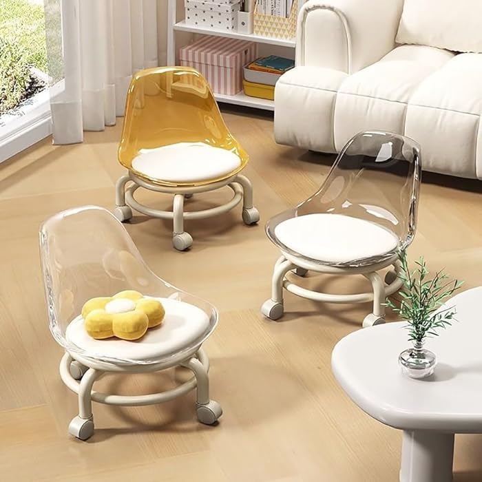 Rolling Stool Chair with Backrest for Kids