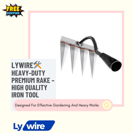 Lywire🛠️ Heavy-Duty Premium Rake – High Quality Iron Tool for Smart Gardening