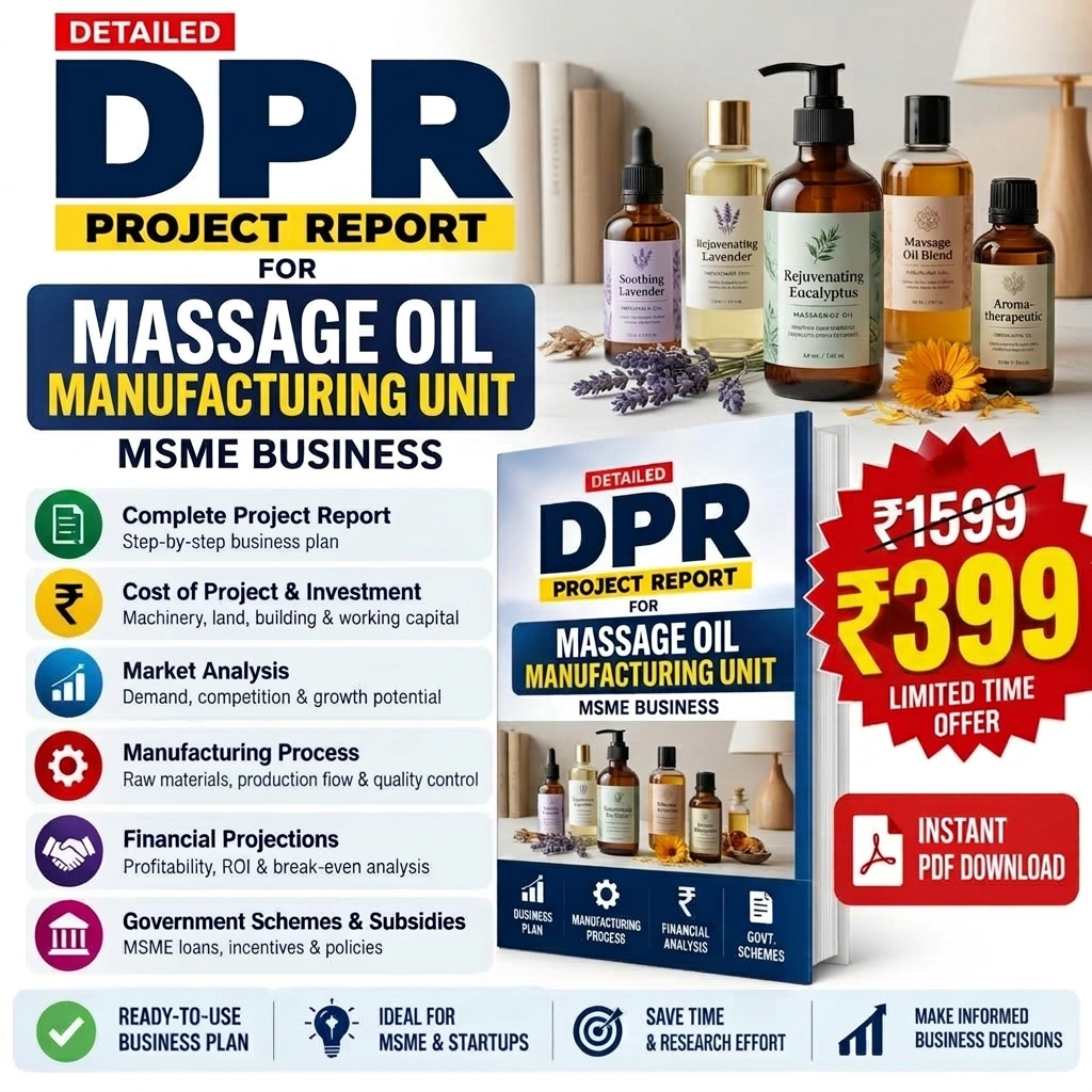 MASSAGE OIL MANUFACTURING UNIT DETAILED PROJECT REPORT(DPR)