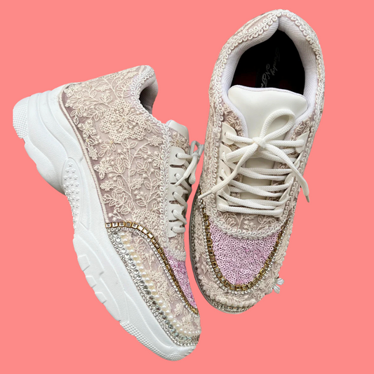 Lywire Premium Handcrafted Lavender Sneakers β Perfect for Brides & Bridesmaids