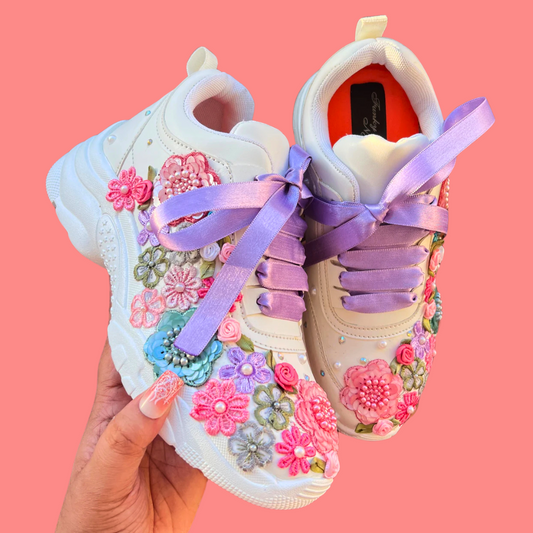 Lywire Floral Embroidery Bridal Sneakers β A Perfect Blend of Style & Comfort for Brides!
