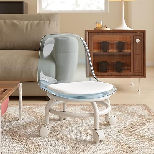 Rolling Stool Chair with Backrest for Kids