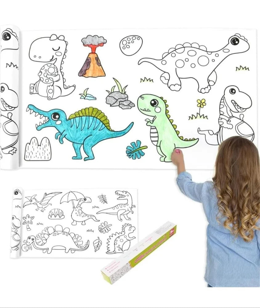 Restick doodle art graffiti drawing art roll  by lywire  used  by 5 year old girl on dinosaur design