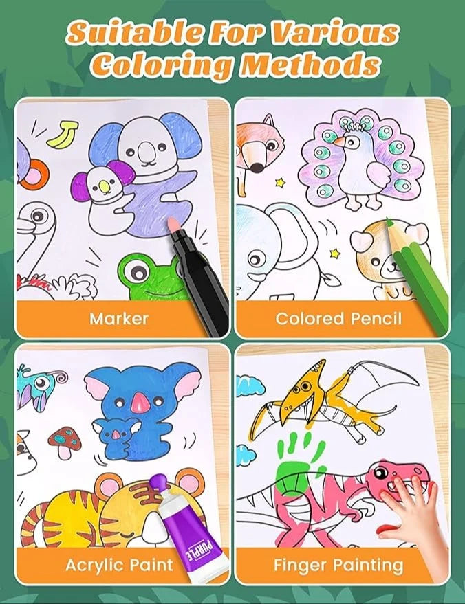 Combo of Unicorn 145 piece Color Set & 6 Pack ReStick Drawing Art Scroll