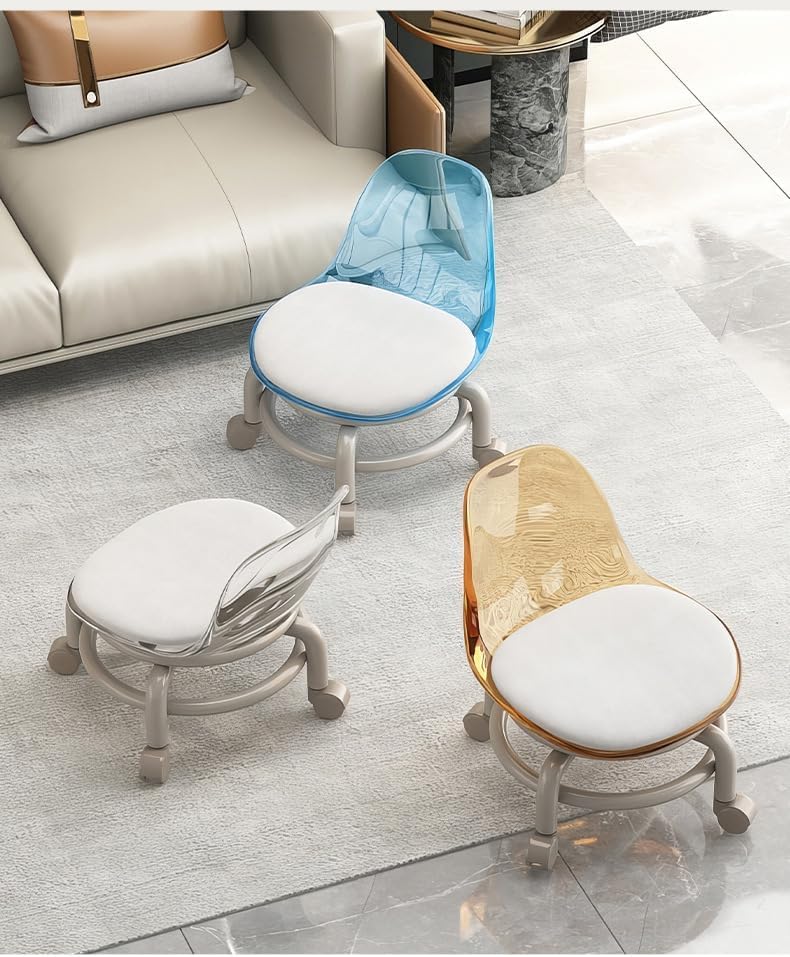 Rolling Stool Chair with Backrest for Kids