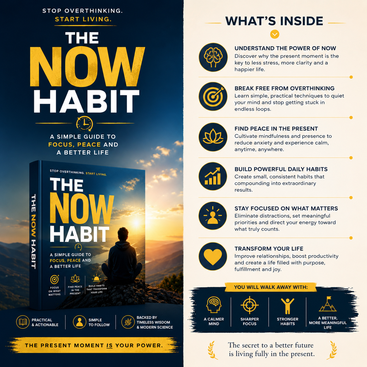 The Now Habit illustrating the psychological causes of procrastination, the Unschedule technique calendar, and strategies to reverse the task-overwhelm loop.