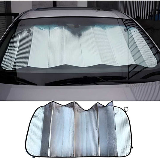 Front and Rear Foldable Car Sunshade (Silver)