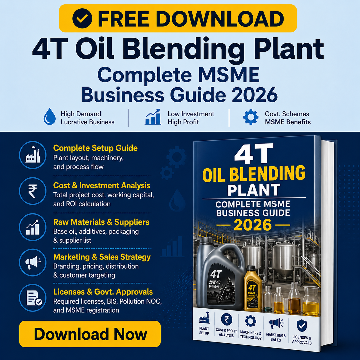 4T lube oil blending plant project report