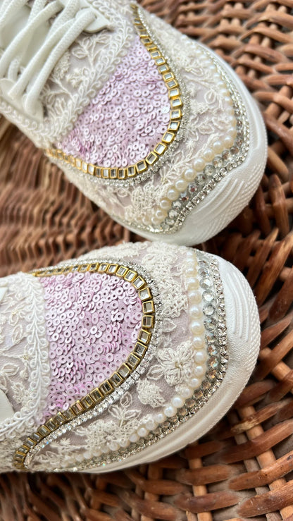 Lywire Premium Handcrafted Lavender Sneakers – Perfect for Brides & Bridesmaids