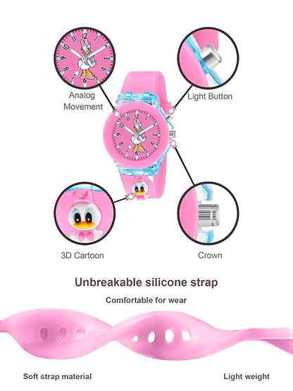 Lywire Spectacular 3D Cartoon Analog Watch – Multi-Color Glow Magic for Kids 🎇💫