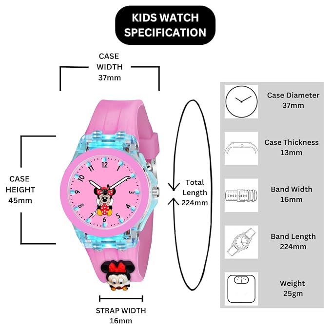 Lywire Elegant 3D Cartoon Kids Watch – Fashionable & Fun for Girls 🌸⌚