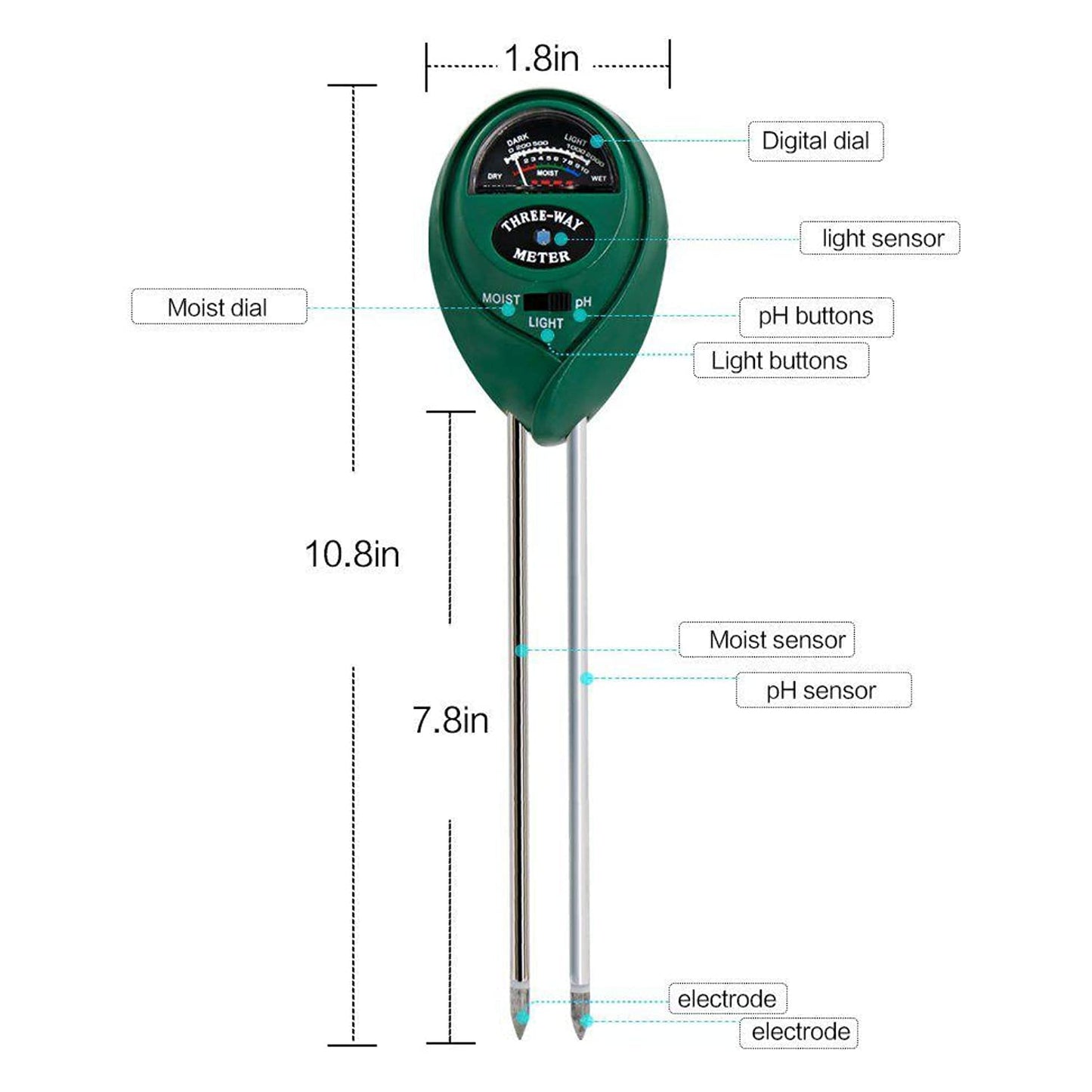 Lywire Premium 3-in-1 Soil Tester – High-Quality pH Meter & Moisture Sensor for Indoor & Outdoor Gardening 🌱🌿