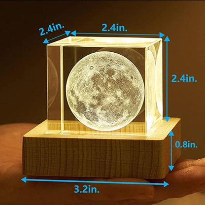 Lywire™ 🌕 Premium 3D Crystal Cube Moon Lamp with LED - Perect Gift for Home Decor!