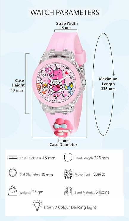 Lywire Top-Quality Kids’ Analog Watch – Cute 3D Cartoon Design & Colorful LED Display 💖✨