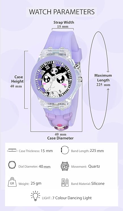 Lywire™ Premium 3D Cartoon Multicolor Light-Up Silicone Strap Kids' Watch ⌚🌈✨