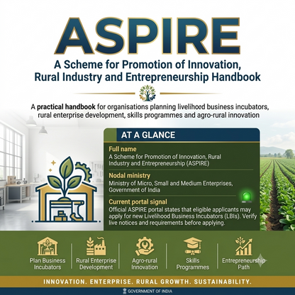ASPIRE - A Scheme for Promotion of Innovation, Rural Industry and Entrepreneurship Handbook Cover