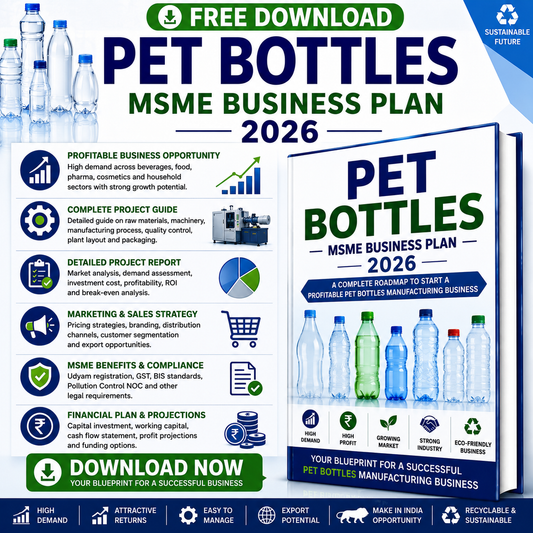 PET BOTTLES MSME BUSINESS PLAN 2026 Tomaque