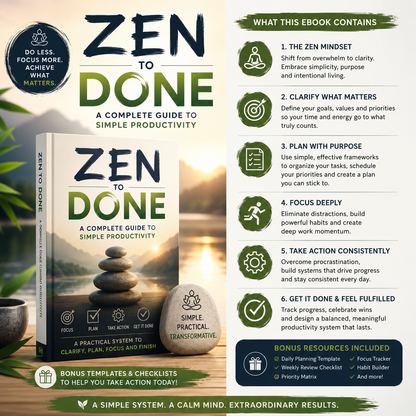 Zen to Done A Complete Guide to Simple Productivity Tomaque