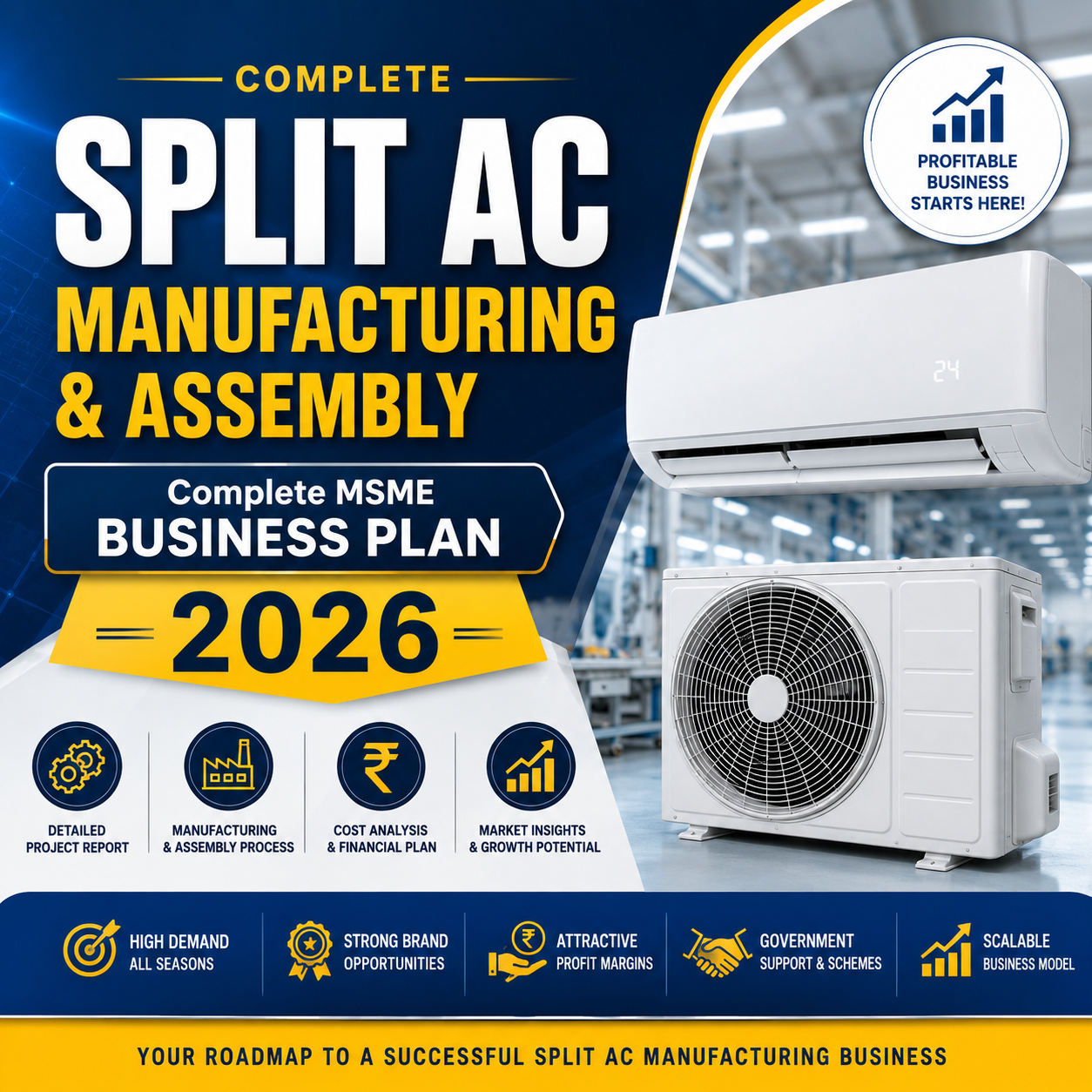 SPLIT AC MANUFACTURING & ASSEMBLY Complete MSME Business Plan 2026 Tomaque