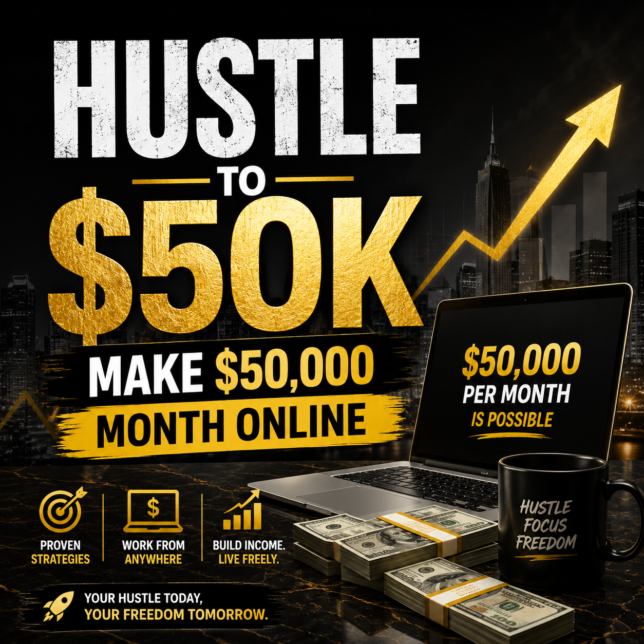 Hustle to $50K Make $50,000 Month Online Tomaque
