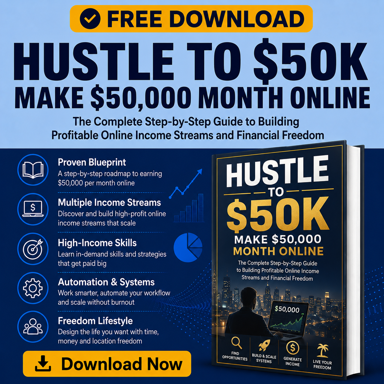Hustle to $50K Make $50,000 Month Online Tomaque