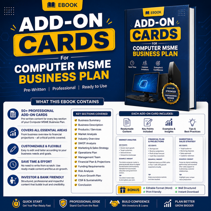 ADD-ON CARDS FOR COMPUTER MSME BUSINESS PLAN Tomaque