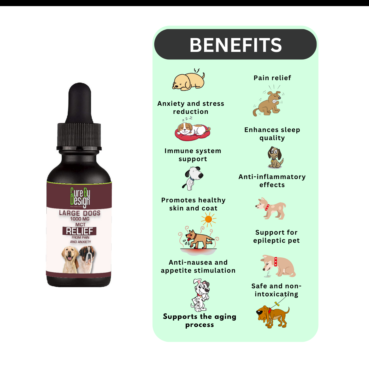 Lywire Relief 1000mg CBD MCT for Large Dogs