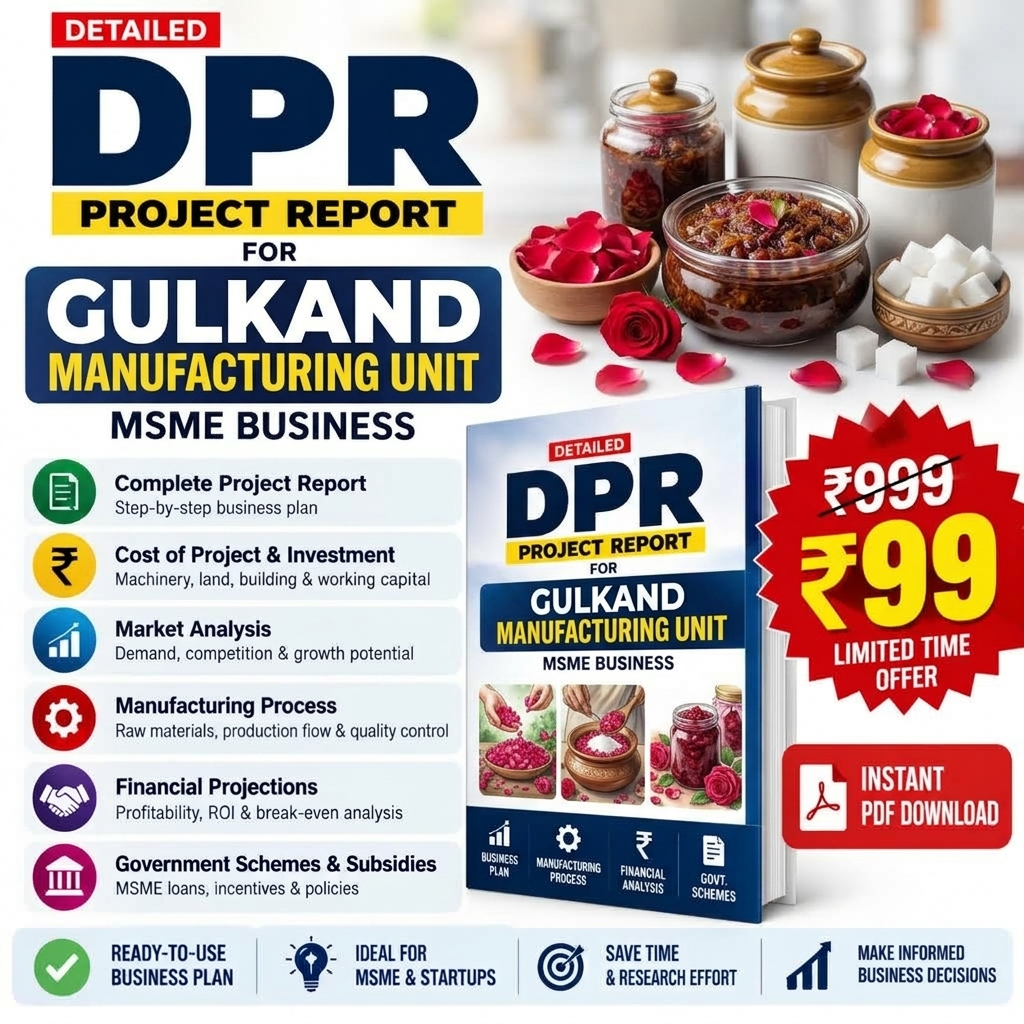 GULKAND MANUFACTURING UNIT DETAILED PROJECT REPORT(DPR)