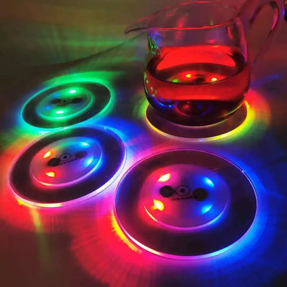 🌟 Lywire™ High-Quality Colourful LED Drink Coasters - Original On/Off Disposable Coaster (Pack of 1)