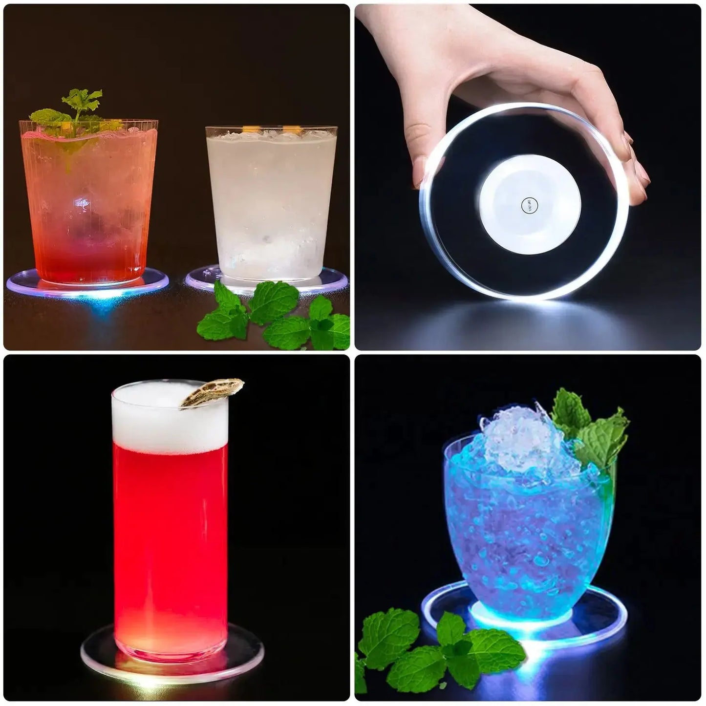 🌟 Lywire™ High-Quality Colourful LED Drink Coasters - Original On/Off Disposable Coaster (Pack of 1)