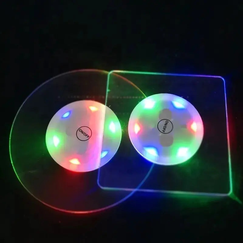 🌟 Lywire™ High-Quality Colourful LED Drink Coasters - Original On/Off Disposable Coaster (Pack of 1)